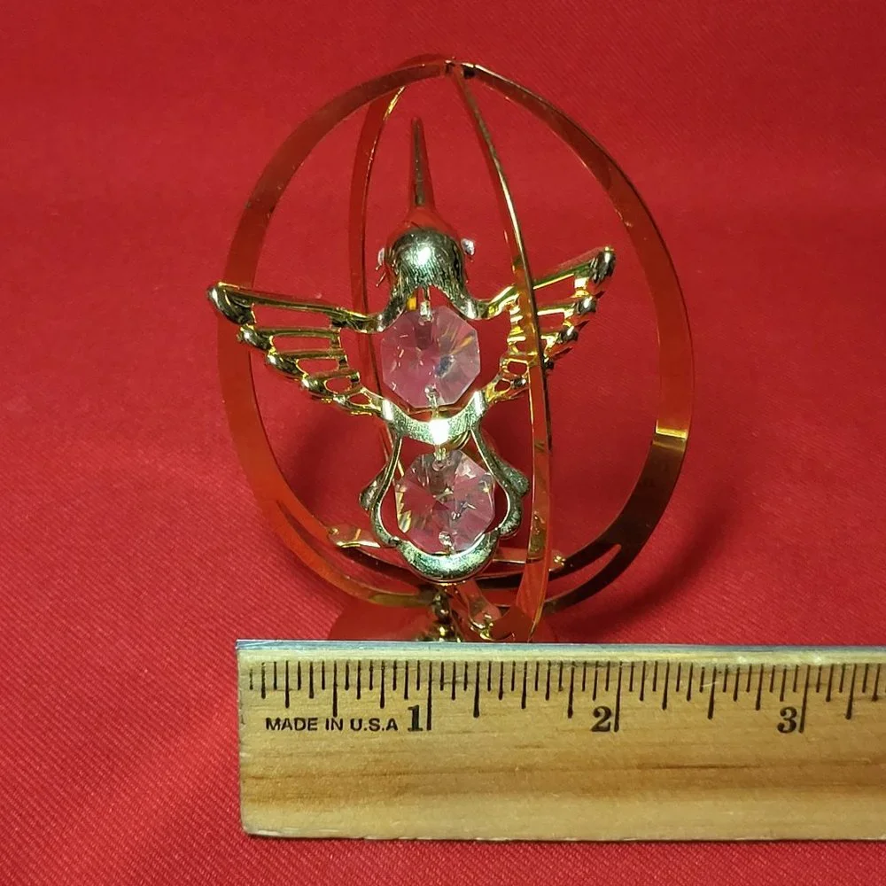 Mascot USA 24K Gold Plated Australian Crystal Hummingbird Figurine Collectible D